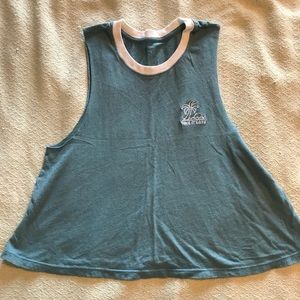 Spiritual gangster crop tank, aquamarine
